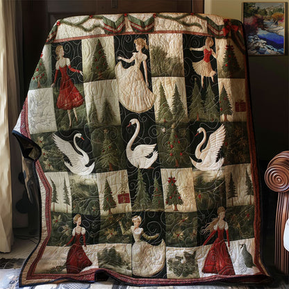 Christmas Swan Girl WJ2106007CL Quilt