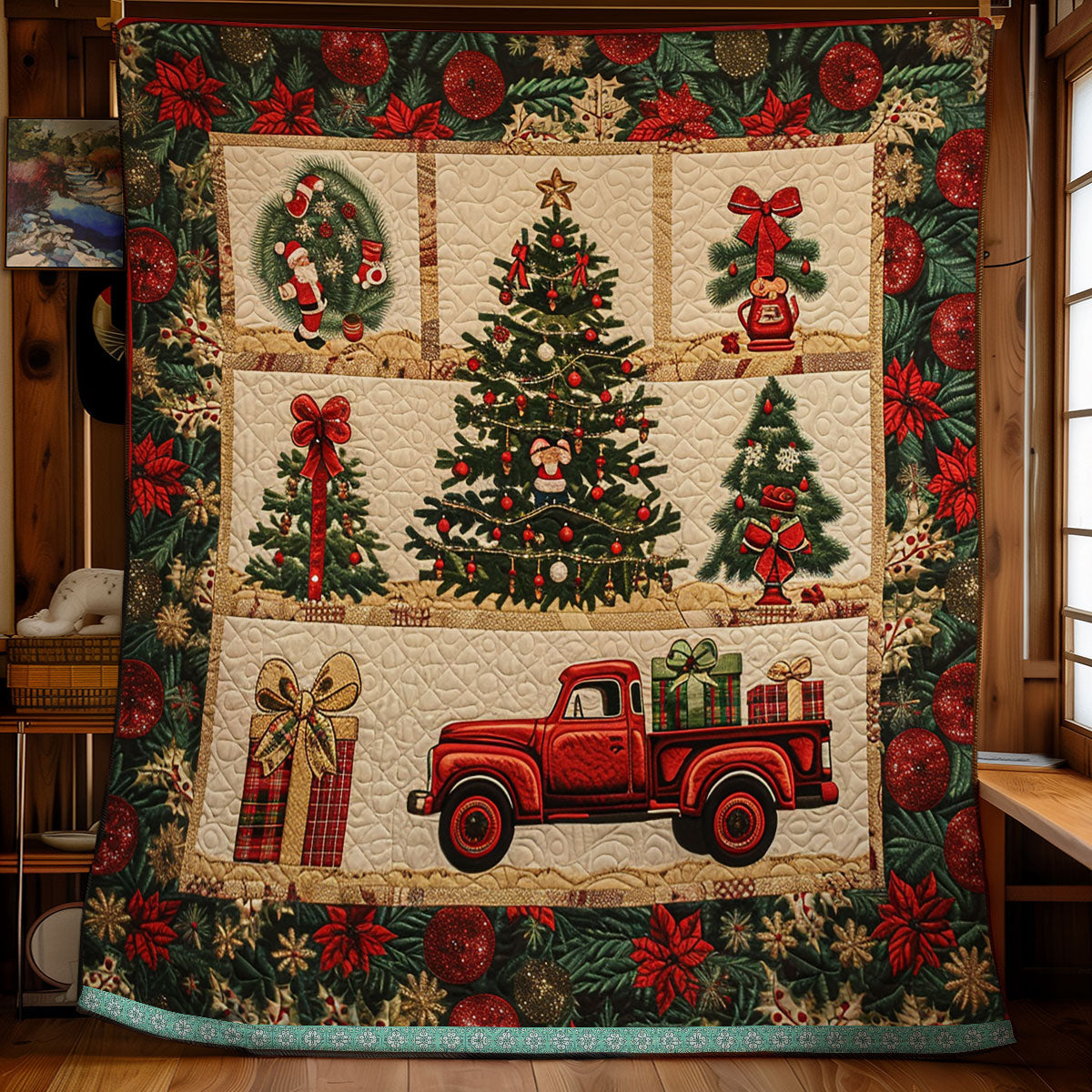 Christmas Tree And Red Truck WN1709020CL Quilt