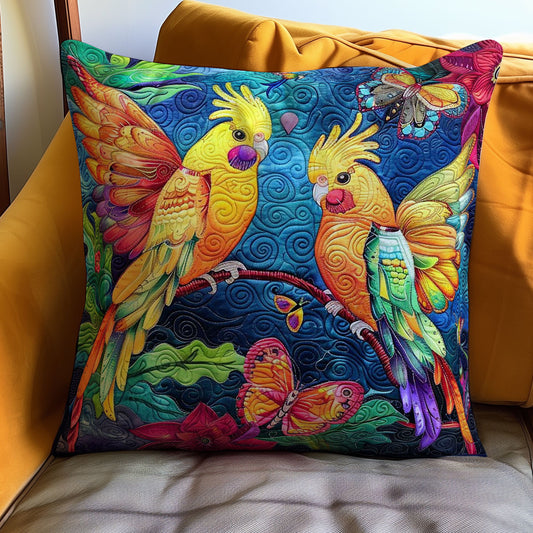 Colorful Cockatiel Couple WJ2608031CL Quilt Pillow Case