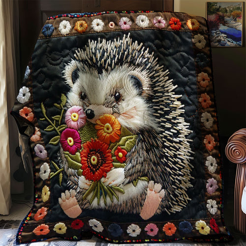 Cute Hedgehod With Flowers WJ1207003CL Quilt