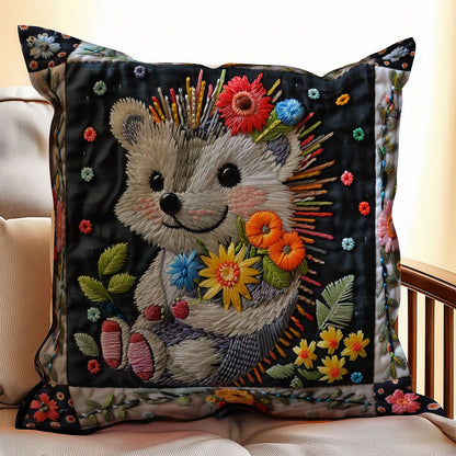 Cute Hedgehod With Flowers WJ1207025CL Quilt Pillow Case