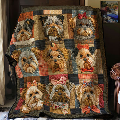 Cute Yorkshire Terrier Dogs WJ1107004CL Quilt