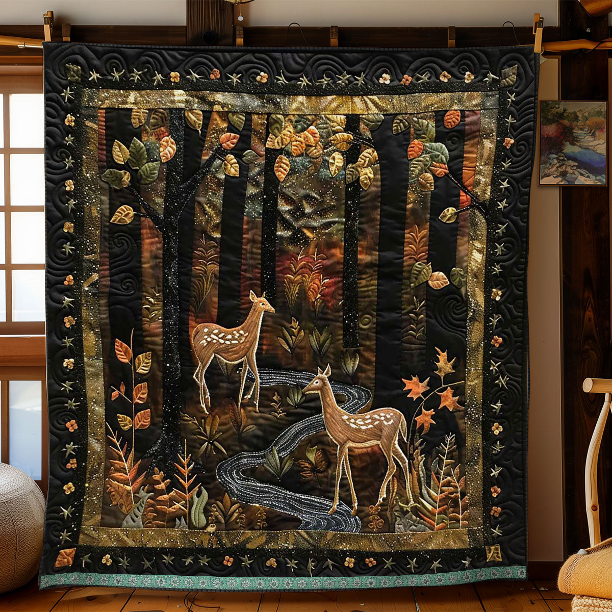 Deers In The Wood WJ1409005CL Quilt