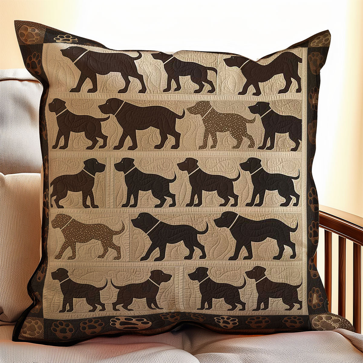 Dog Silhouettes WJ0507025CL Quilt Pillow Case