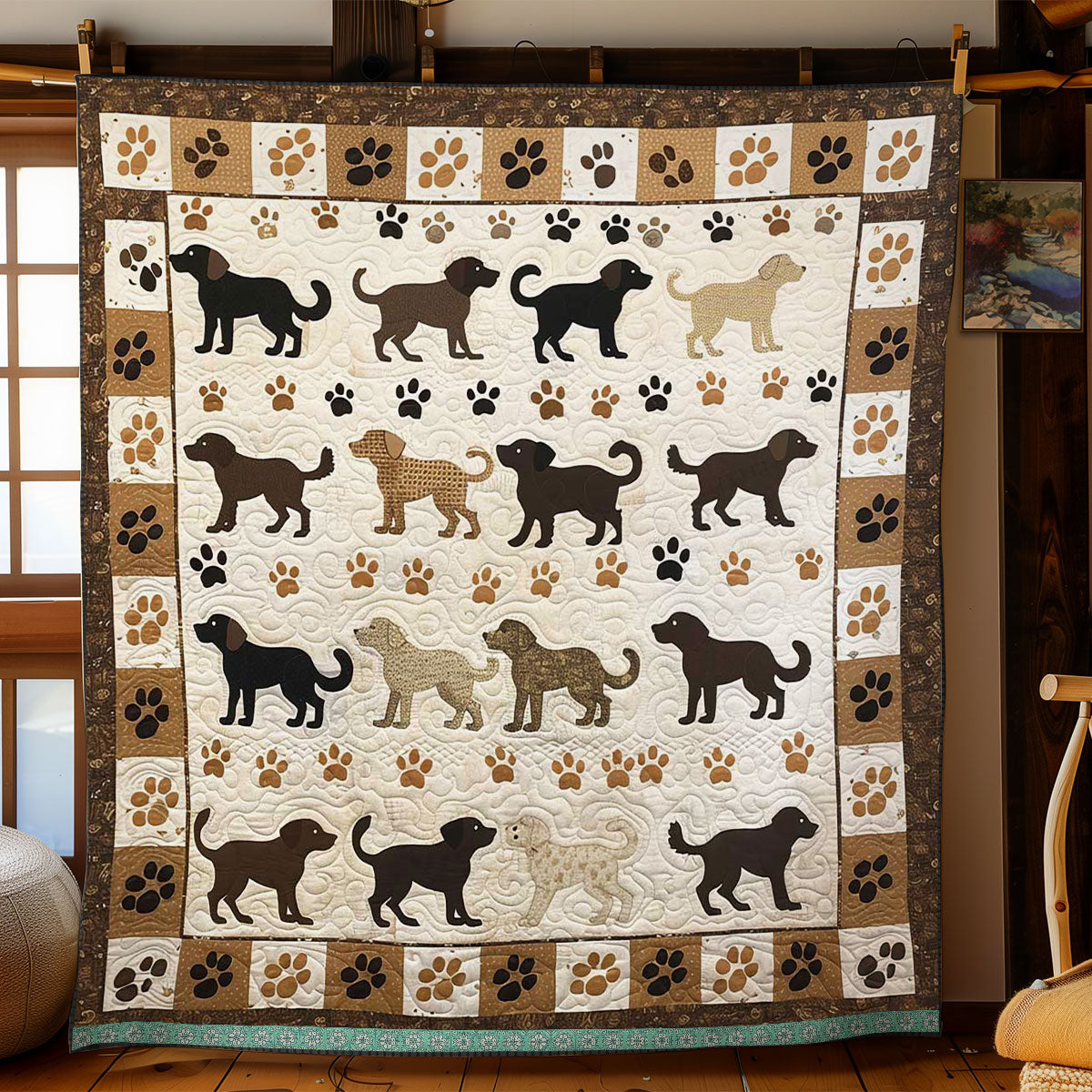 Dogs Silhouettes WJ1409007CL Quilt