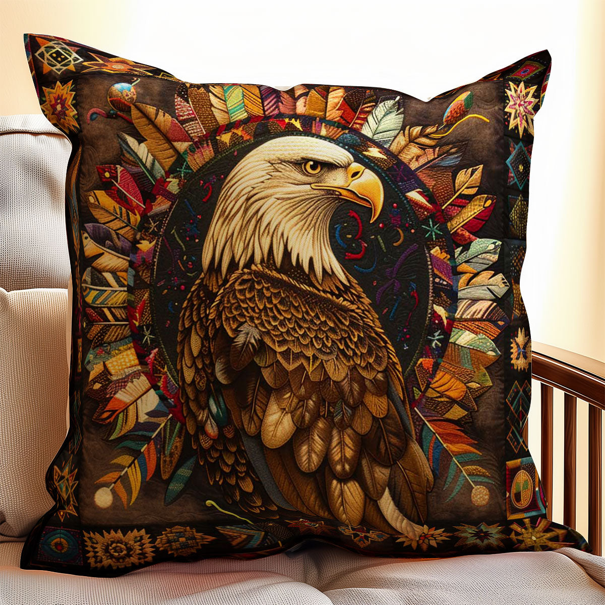 Eagle Native American WJ1607025CL Quilt Pillow Case