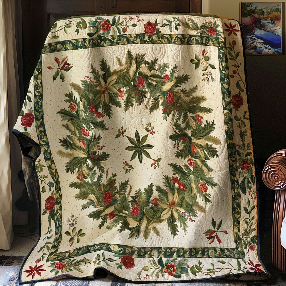 Evergreen Wreath WJ0807008CL Quilt