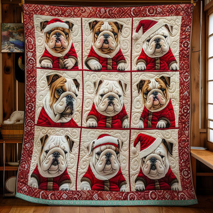 Festive French Bulldogs WN1609078CL Quilt