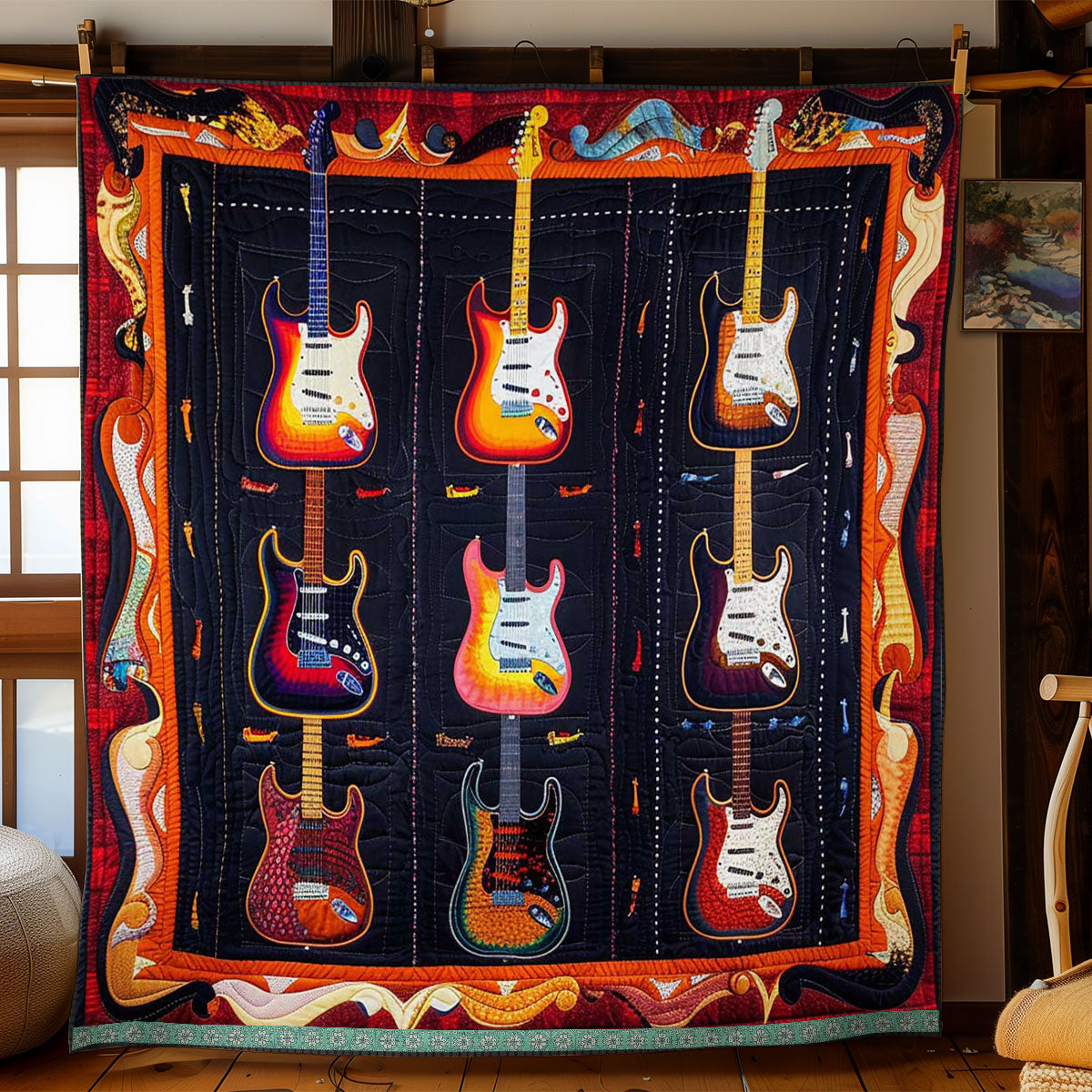 Fiery Guitar WJ1409010CL Quilt