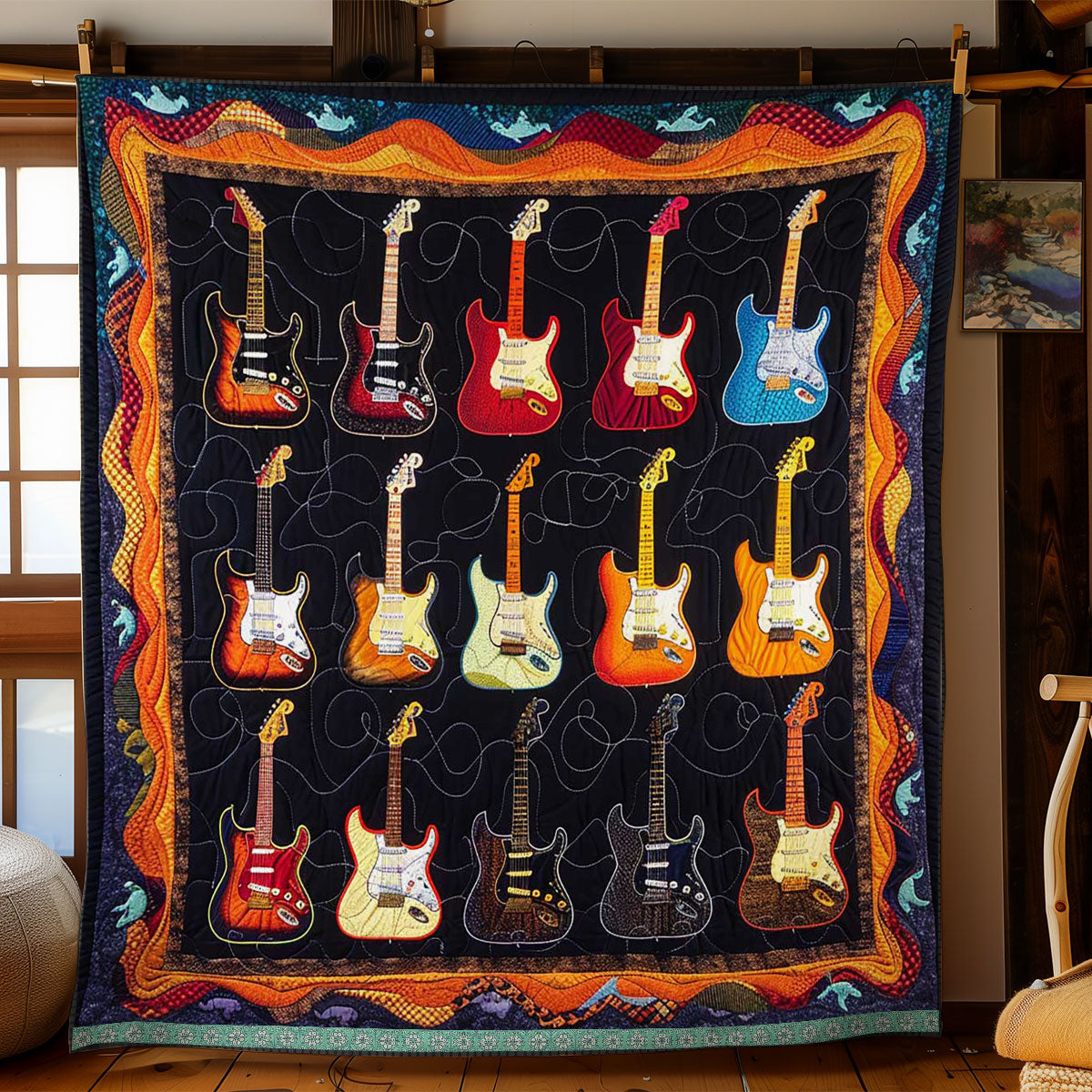 Fiery Guitar WJ1409011CL Quilt