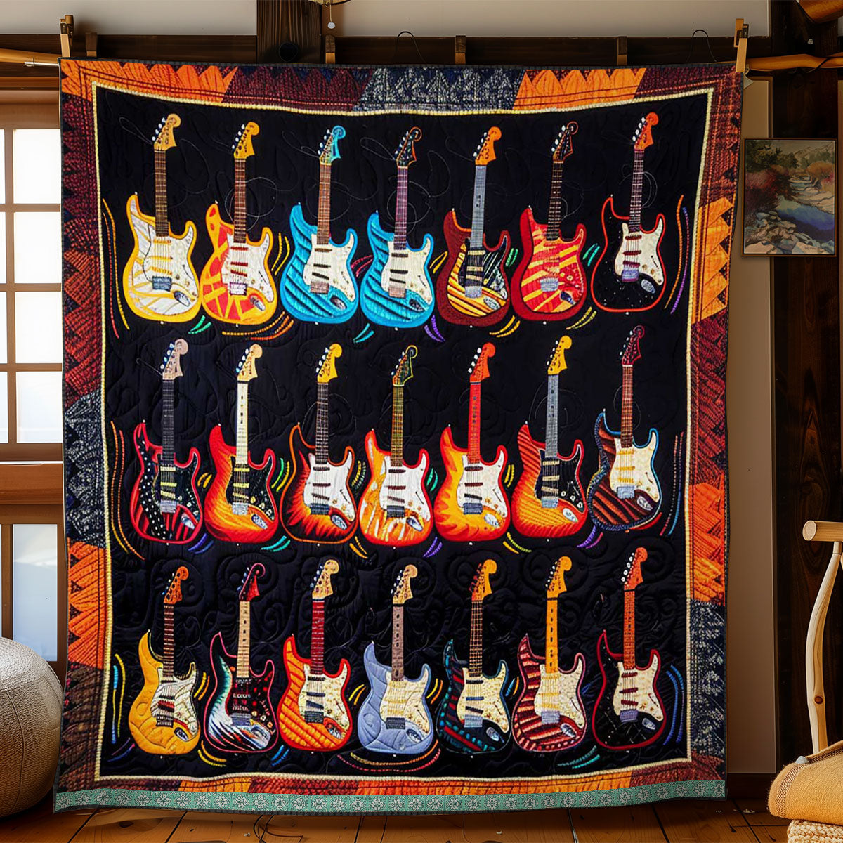 Fiery Guitar WJ1709011CL Quilt