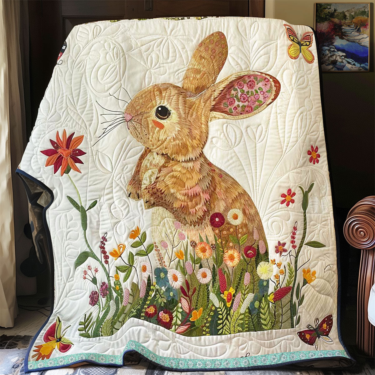 Flower Rabbit WJ2908008CL Quilt