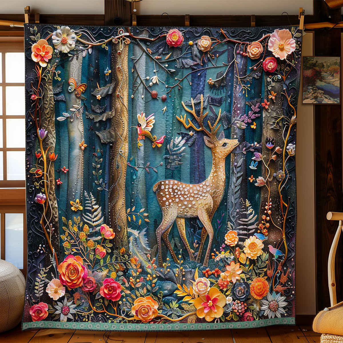 Forest Deer WJ1609011CL Quilt