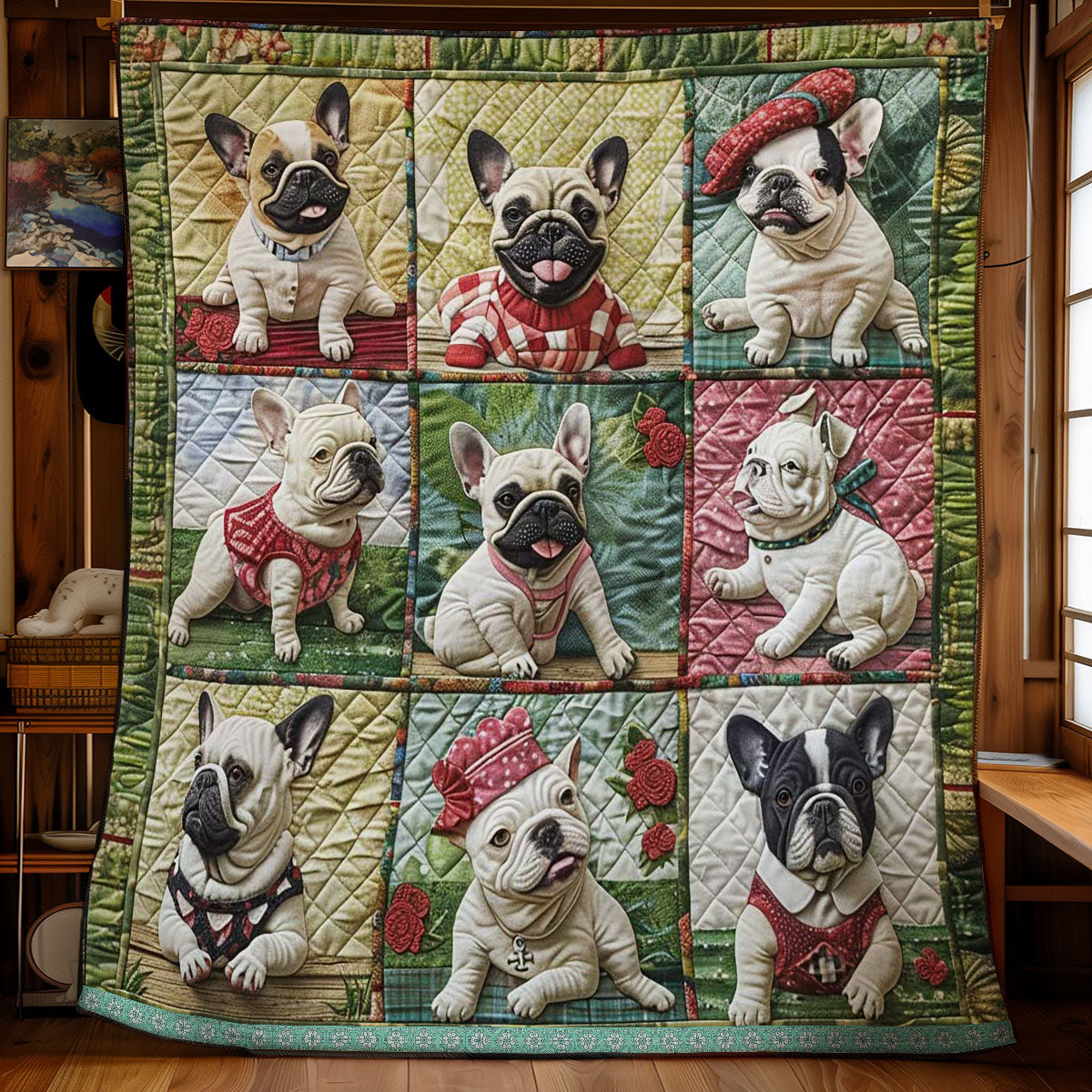 French Bulldogs Lively WN1209033CL Quilt