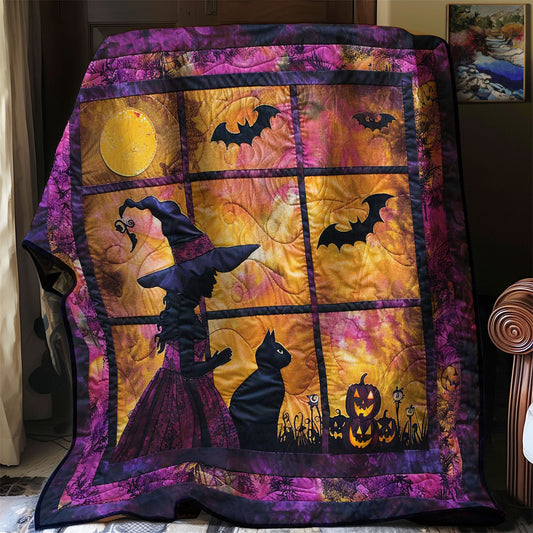 Halloween Witch And Cat WJ0507009CL Quilt