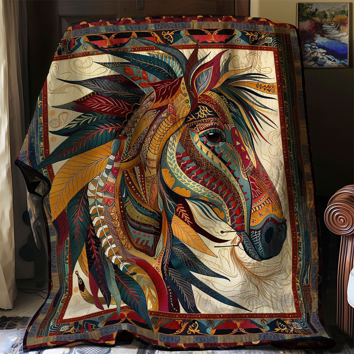 Horse Native American WJ0207004CL Quilt