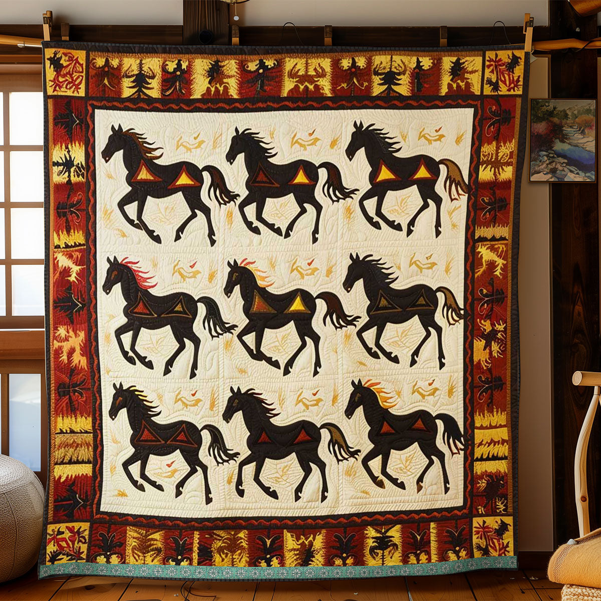 Horse Native American WJ1409015CL Quilt – Cozzyhomes