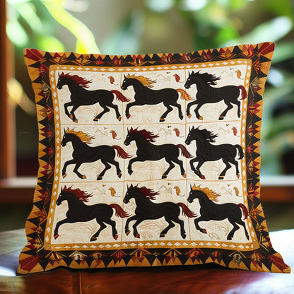 Horse Native American WJ1409043CL Quilt Pillow Case