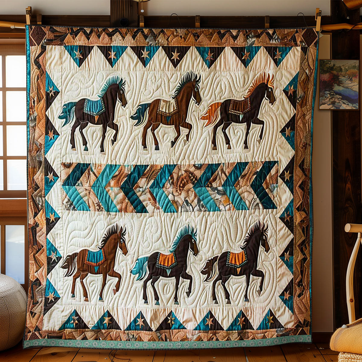Horse Native American WJ1609013CL Quilt – Cozzyhomes