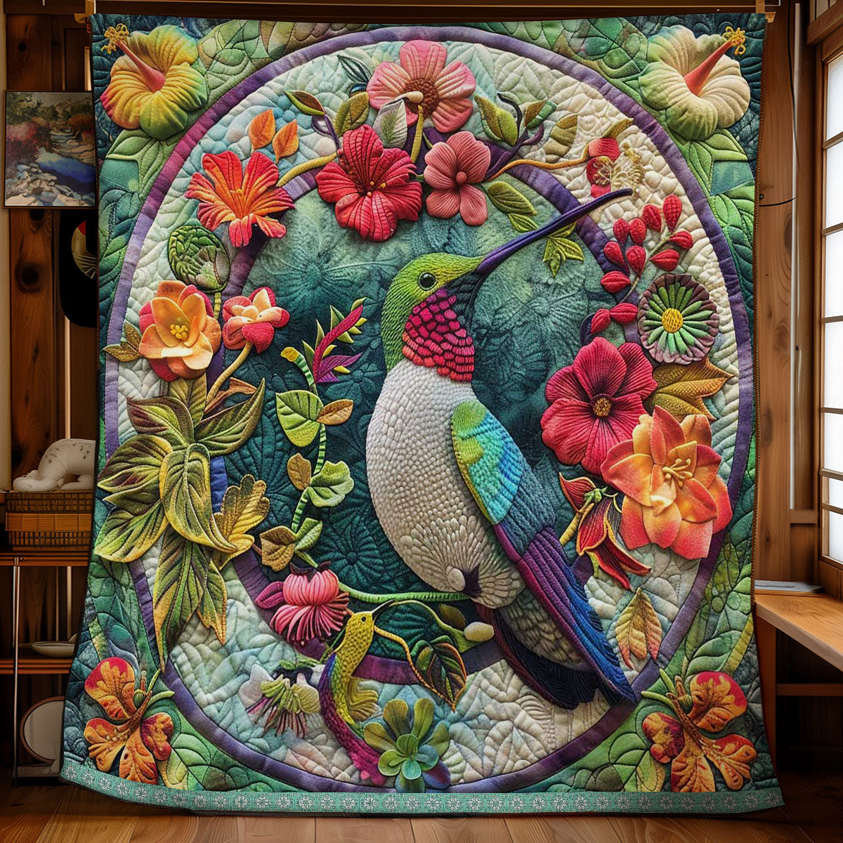 Hummingbird In The Circle Of Life WN1609033CL Quilt