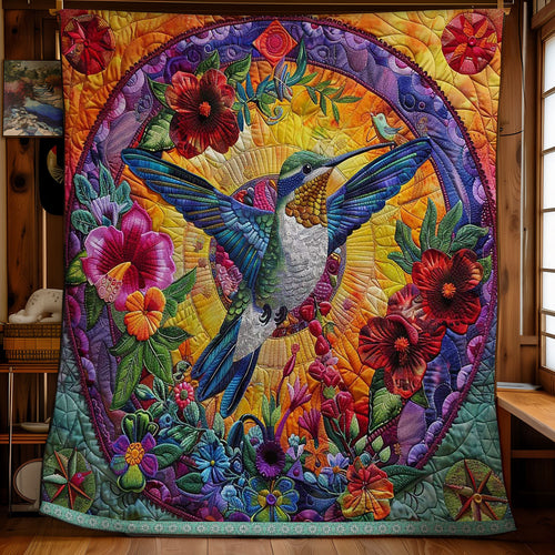 Hummingbird’s Floral Symphony WN1609034CL Quilt