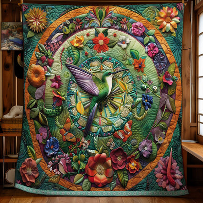 Hummingbird’s Garden Mandala WN1609032CL Quilt