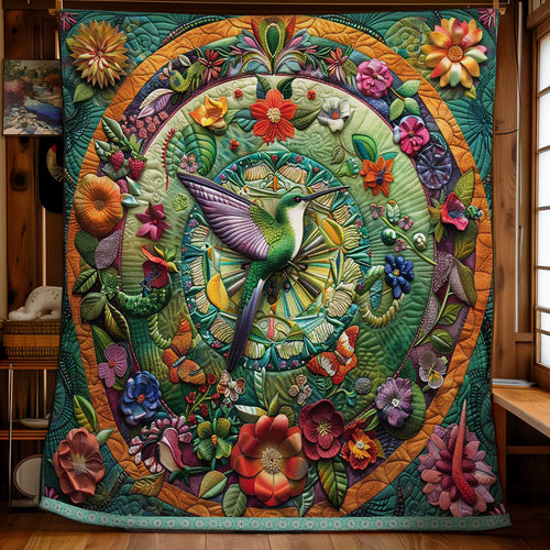 Hummingbird’s Garden Mandala WN1609032CL Quilt
