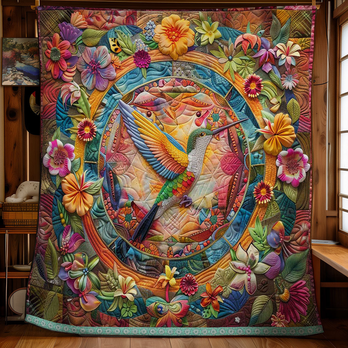 Hummingbird’s Sacred Mandala WN1609041CL Quilt