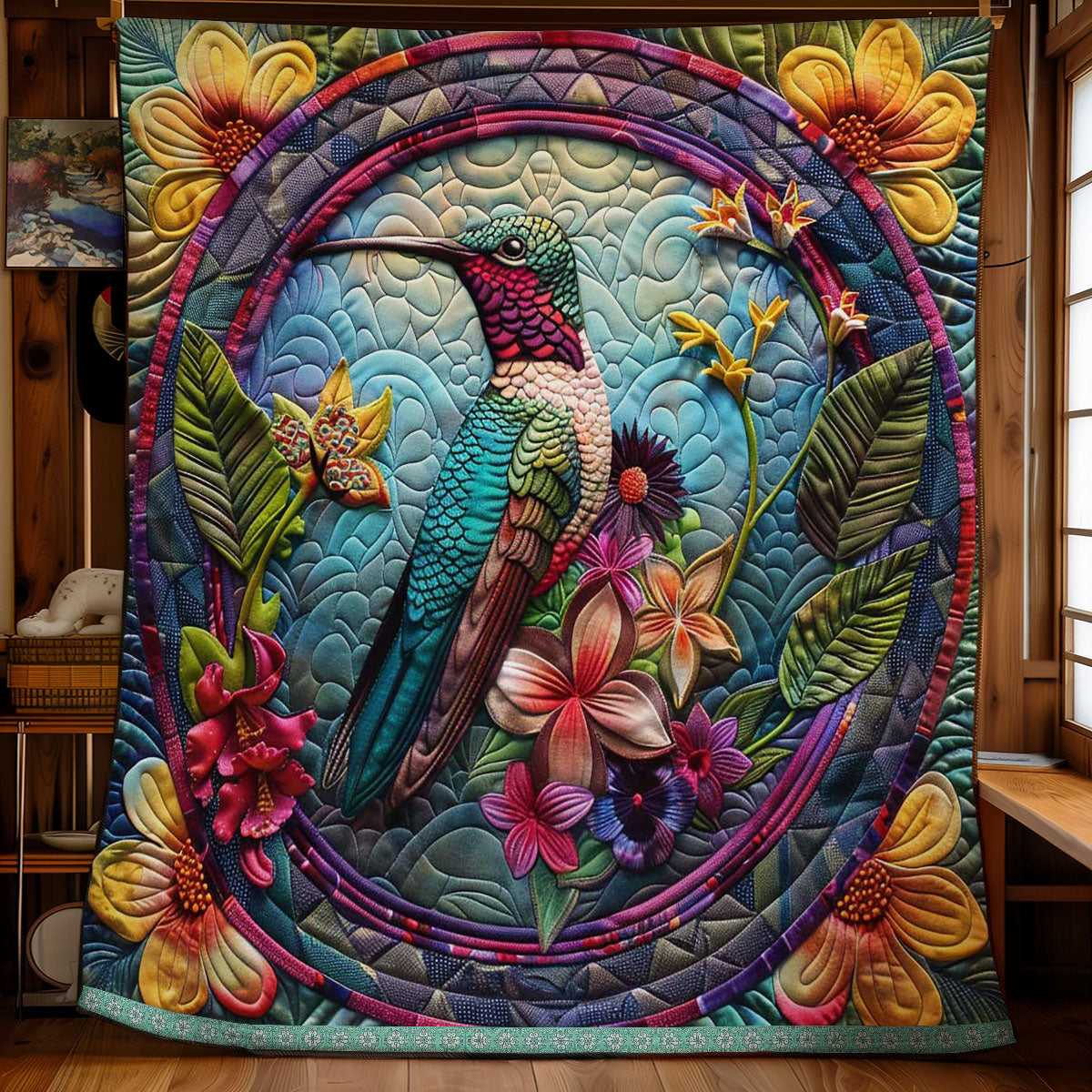 Mandala Of Hummingbird’s Harmony WN1609043CL Quilt