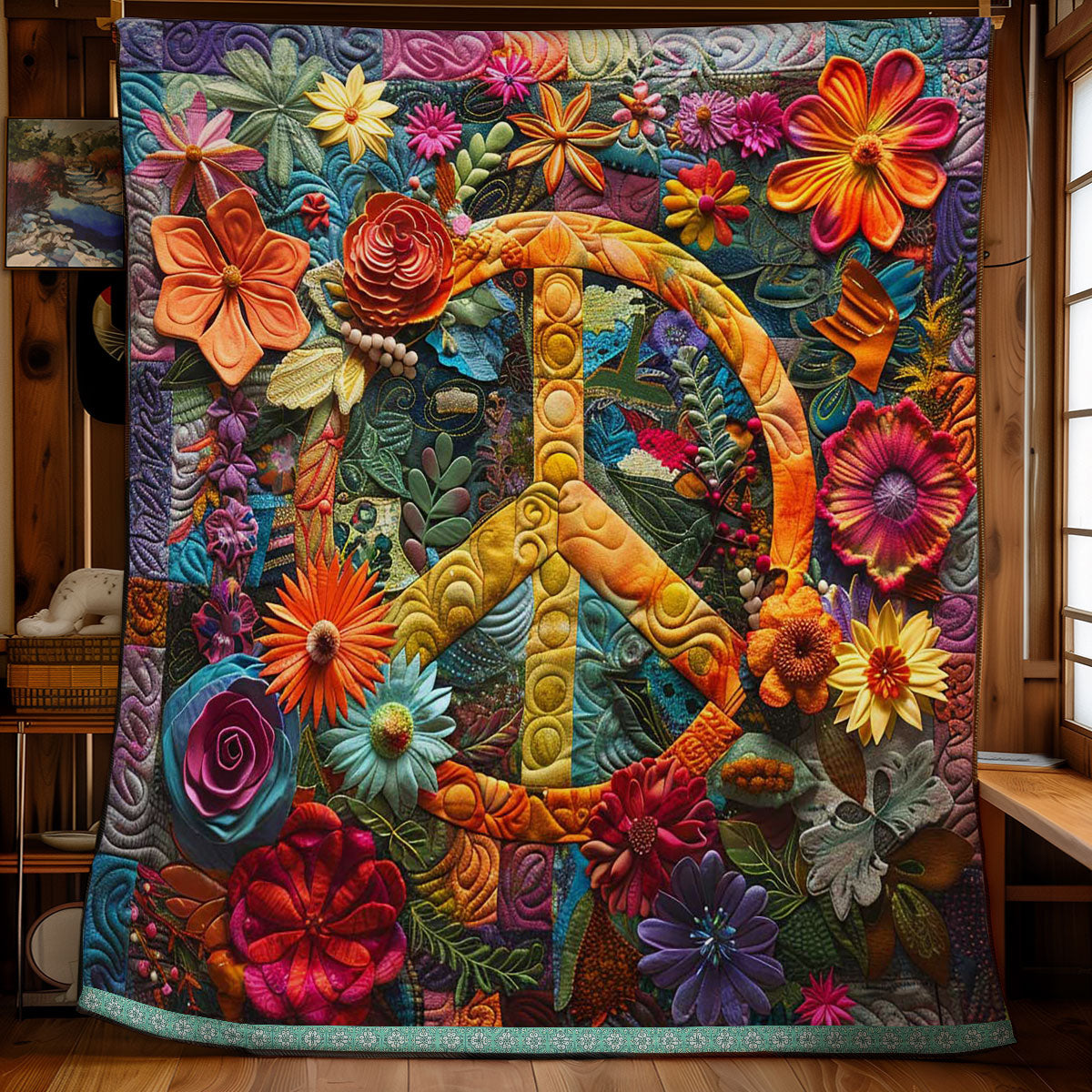 Mandala Of Peace And Flowers WN1609036CL Quilt