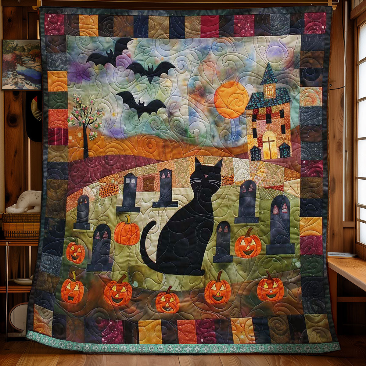 Midnight Cat WN1609064CL Quilt