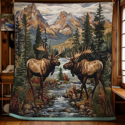 Moose In The Quiet Forest WN1709003CL Quilt