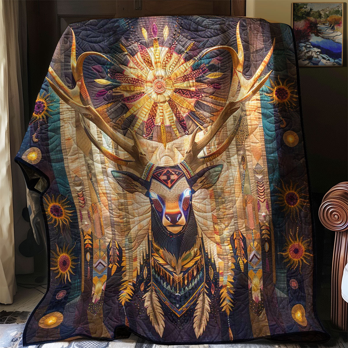 Moose Native American WJ1607011CL Quilt