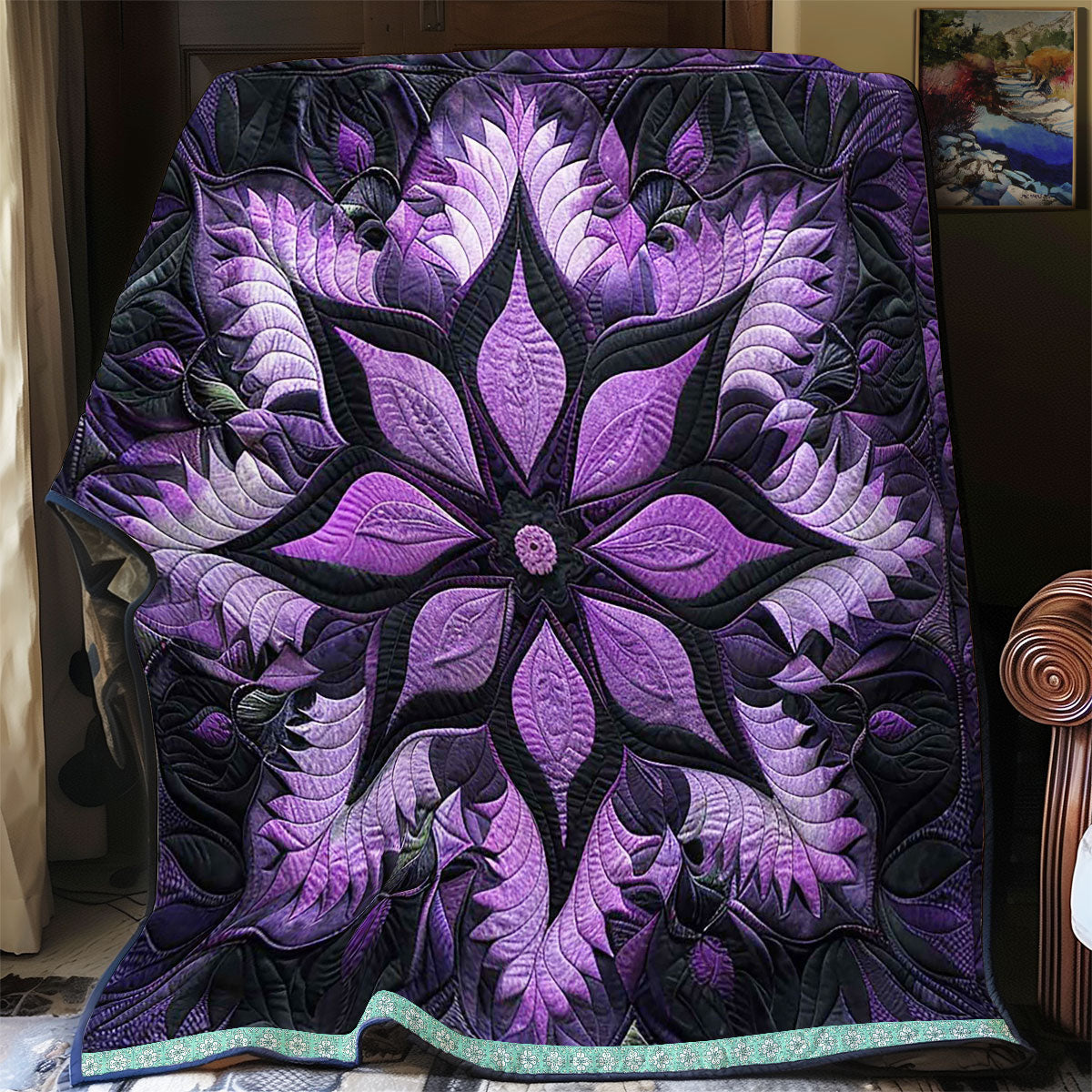 Mystic Purple Bloom WJ2908015CL Quilt