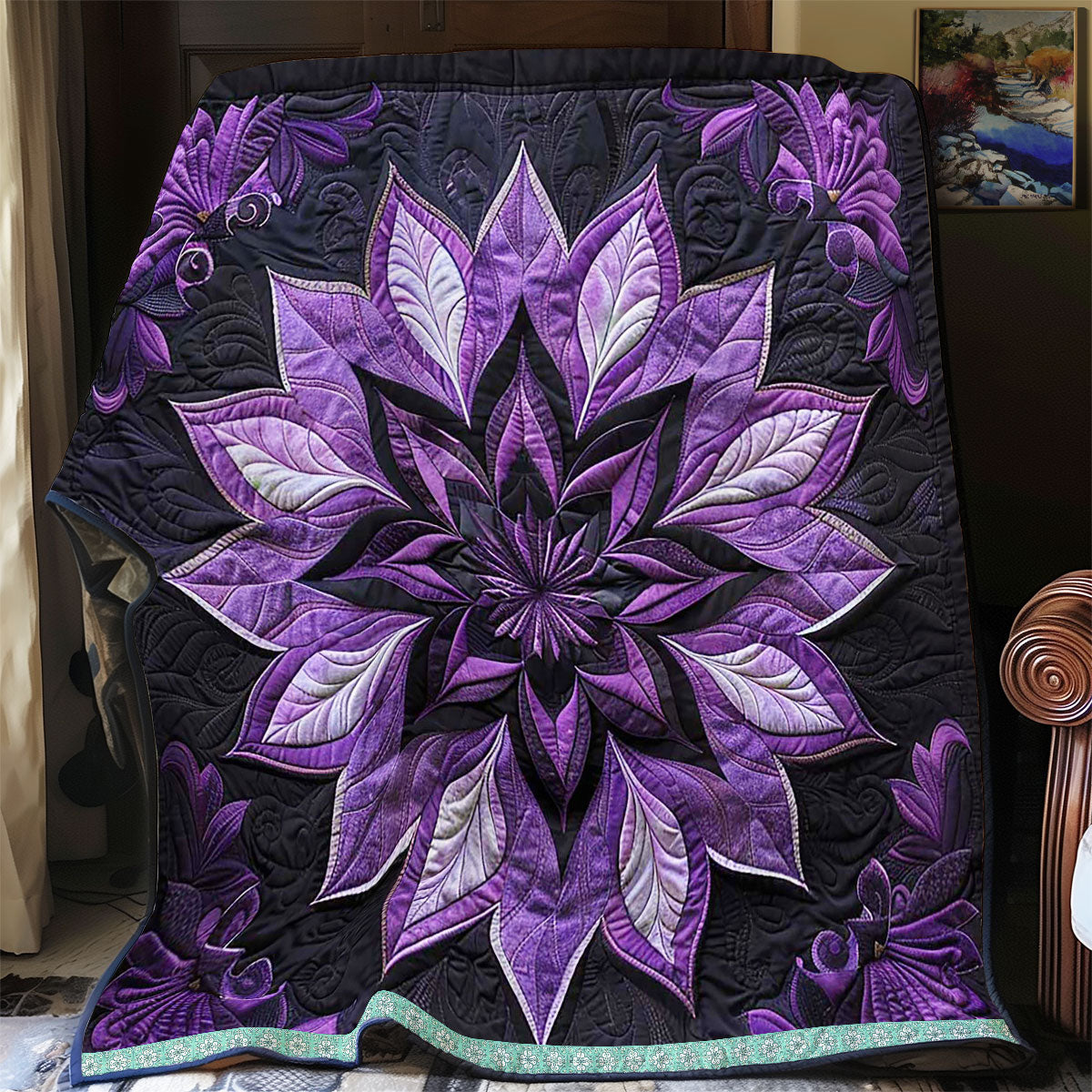 Mystic Purple Bloom WJ2908016CL Quilt