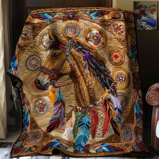 Native American Inspired Horse WJ2106017CL Quilt