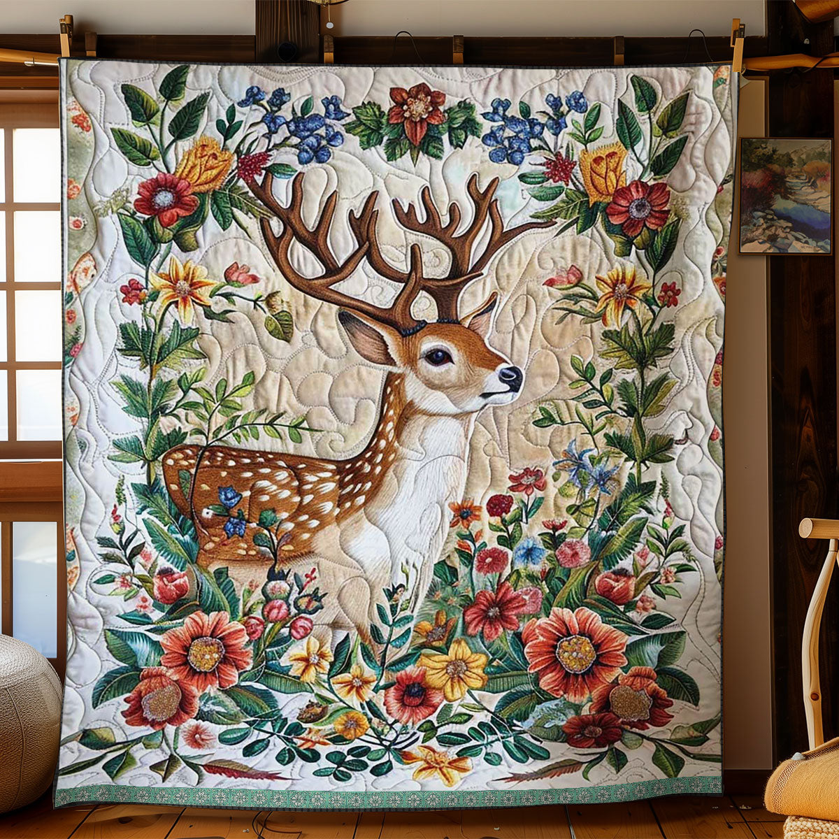 Nature Deer WJ1609017CL Quilt