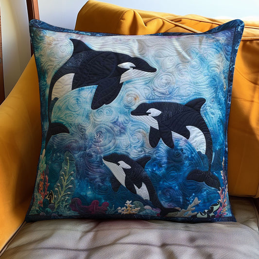 Orca Family WJ0608047CL Quilt Pillow Case