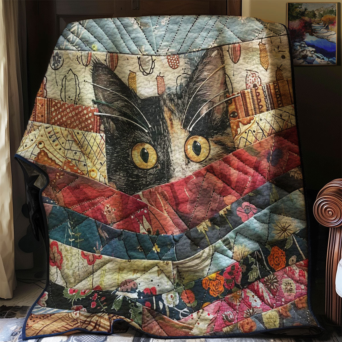 Peeking Cat WJ2907033CL Quilt