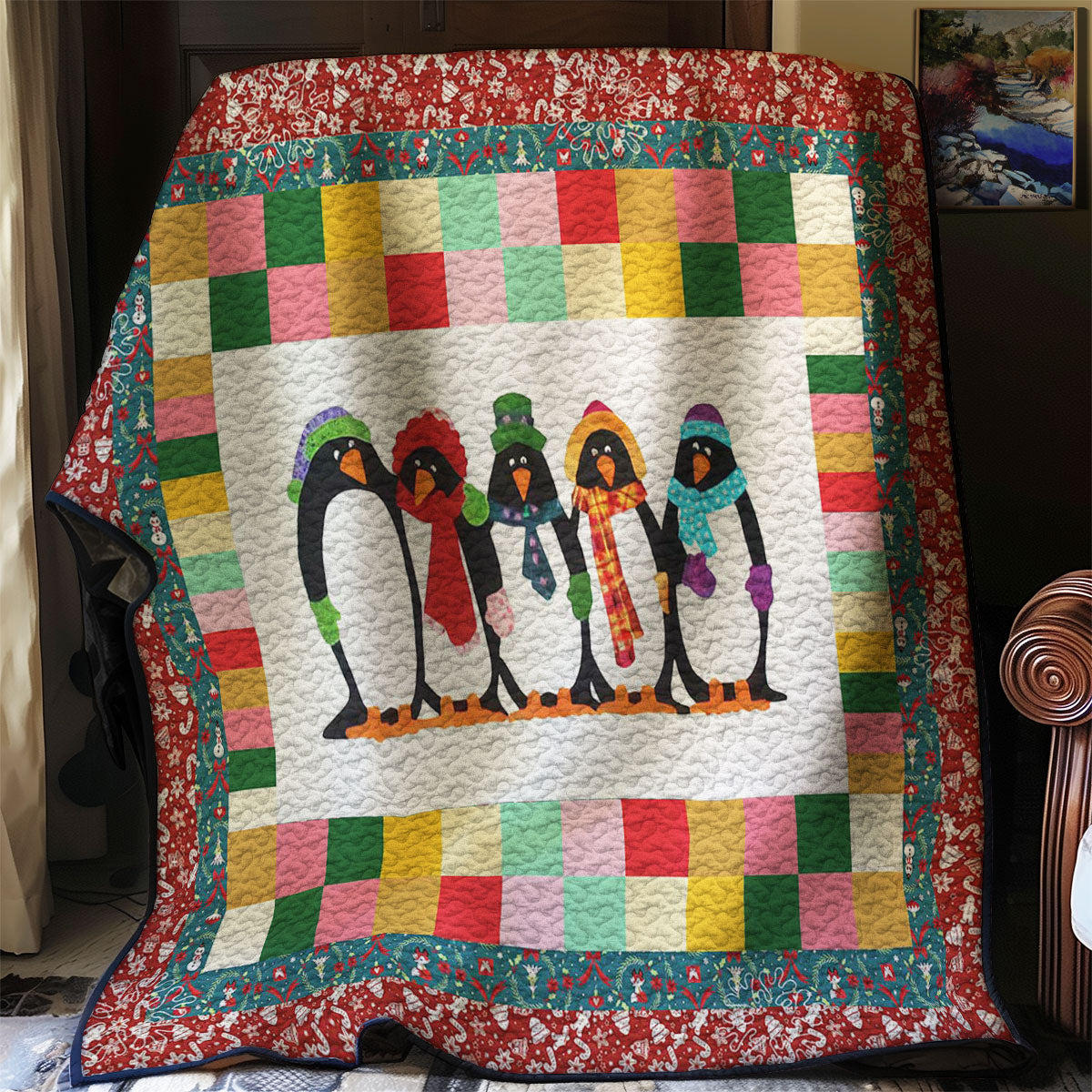 Christmas Penguin WJ1008028WQ Quilt