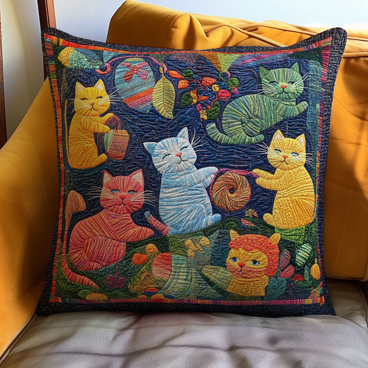 Playful Cats WJ0808045CL Quilt Pillow Case