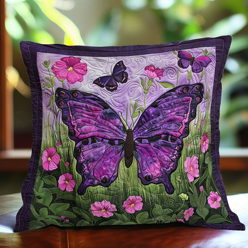 Purple Butterflies WJ1709043CL Quilt Pillow Case