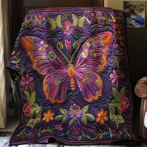 Purple Butterfly WJ1707018CL Quilt