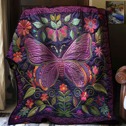 Beautiful Purple Butterfly WJ1707019CL Quilt