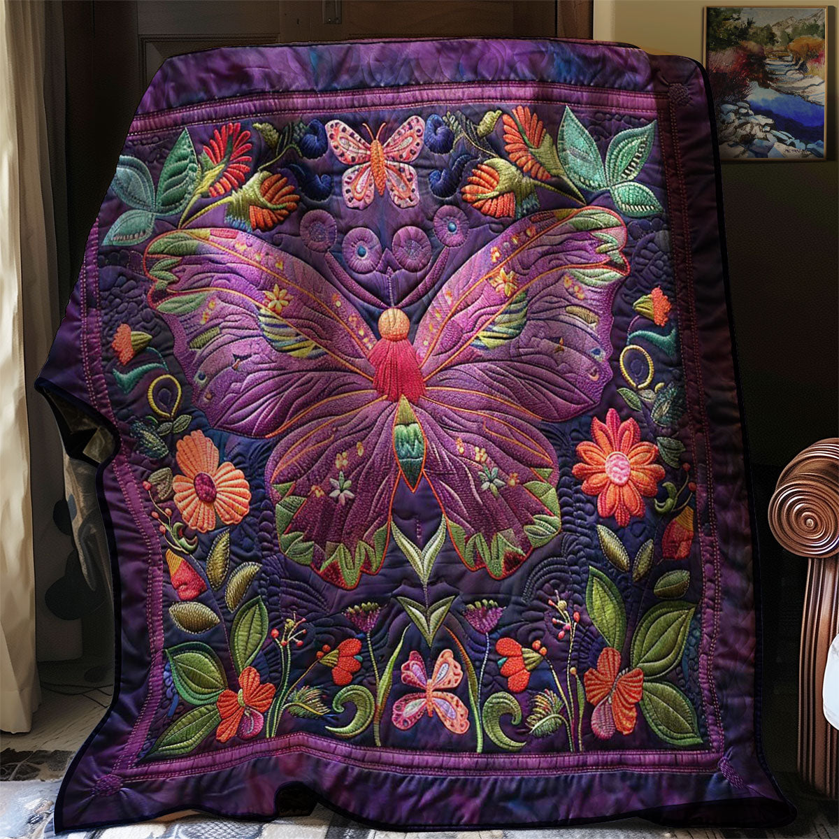 Purple Butterfly WJ1707020CL Quilt