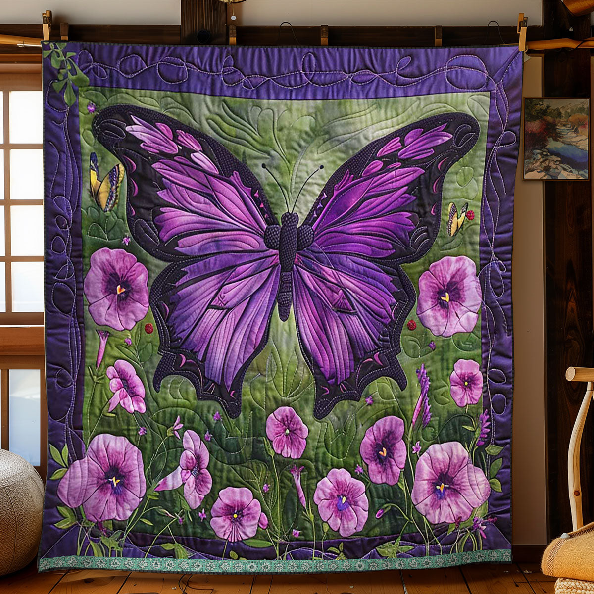 Purple Butterfly WJ1709022CL Quilt