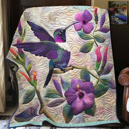 Purple Hummingbird WJ1308014CL Quilt