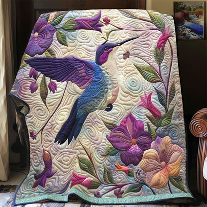 Purple Hummingbird WJ1508018CL Quilt