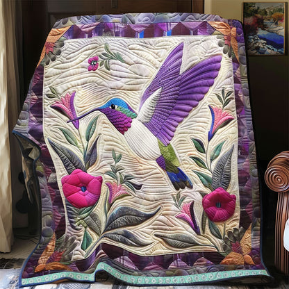 Purple Hummingbird WJ2607026CL Quilt