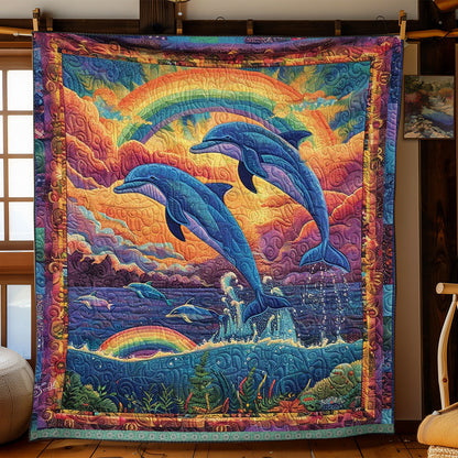 Rainbow Dolphin WJ1609023CL Quilt